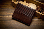 Men's Short Wallet with Wood Grain Design, Stylish Wallet