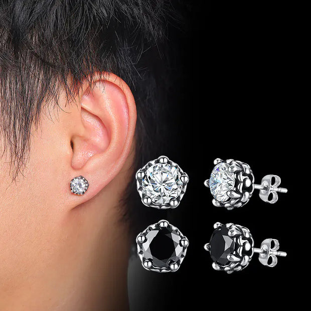 Black Stainless Steel Men's Earrings
