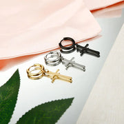 Cross Titanium Steel Men's Earrings