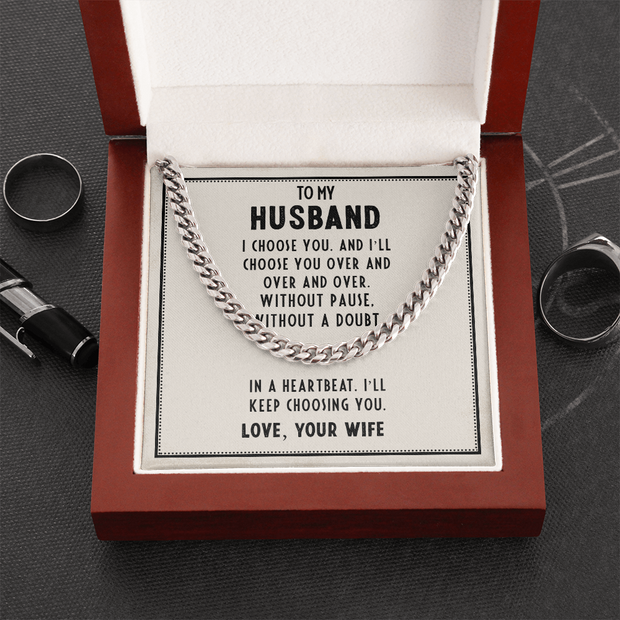 Cuban Link Chain - For Husband I Choose You