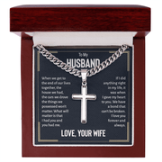 Artisan Cross Necklace - For Husband Love Your Wife