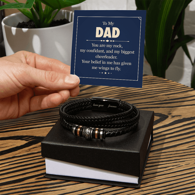 Love You Forever Bracelet - For Dad You Are My Rock
