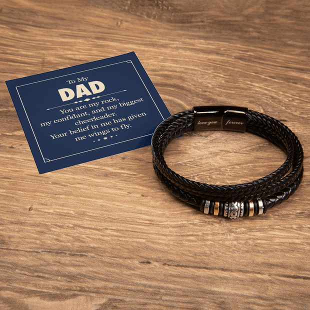 Love You Forever Bracelet - For Dad You Are My Rock