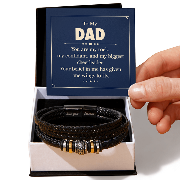 Love You Forever Bracelet - For Dad You Are My Rock