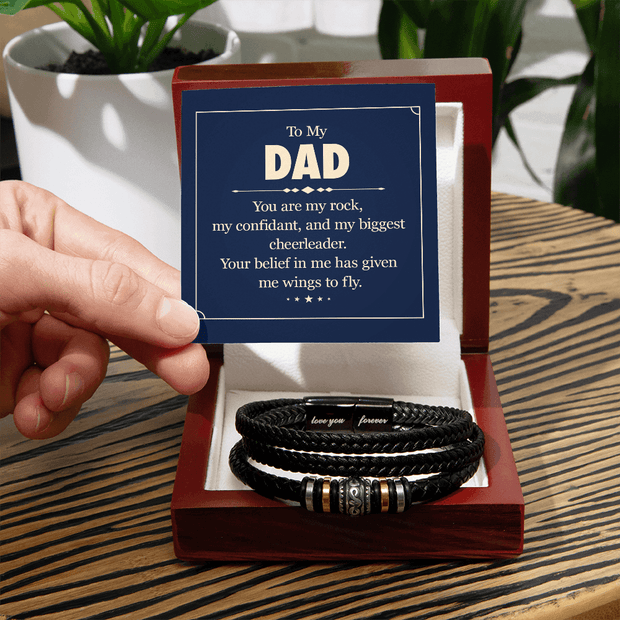 Love You Forever Bracelet - For Dad You Are My Rock