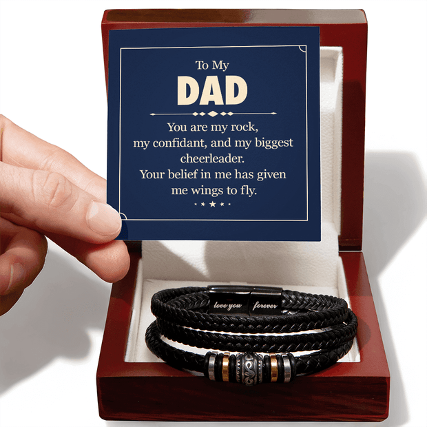 Love You Forever Bracelet - For Dad You Are My Rock