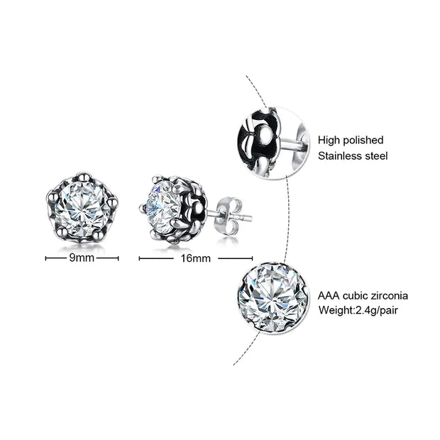 Black Stainless Steel Men's Earrings