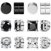 6 Pair of Stainless-Steel Magnetic Stud Earrings