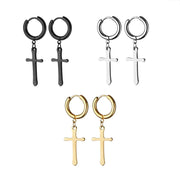 Cross Titanium Steel Men's Earrings