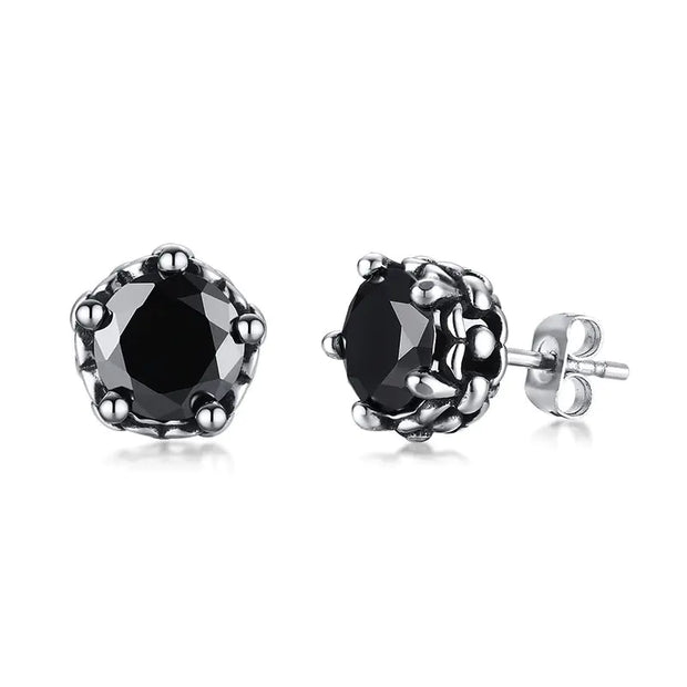 Black Stainless Steel Men's Earrings