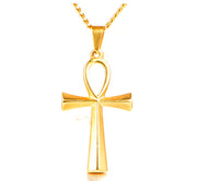 Titanium Steel Egyptian Cross Men's Necklace