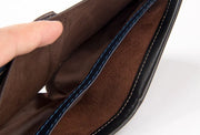 Men's Short Wallet with Wood Grain Design, Stylish Wallet